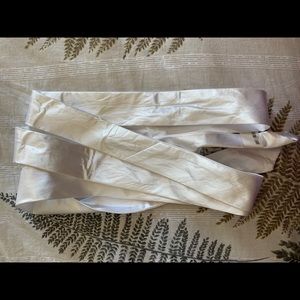 Ivory satin wedding sash